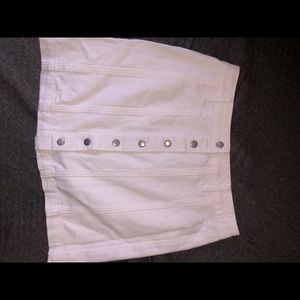 White button up mini skirt